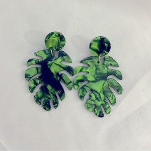 Acrylic palm leave earrings